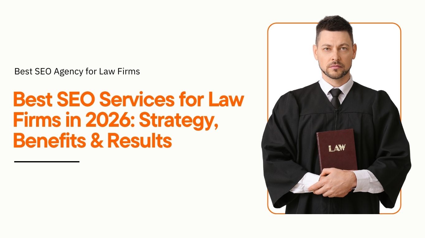 Best SEO services for law firms in 2026 featuring a professional lawyer and legal SEO strategy concept