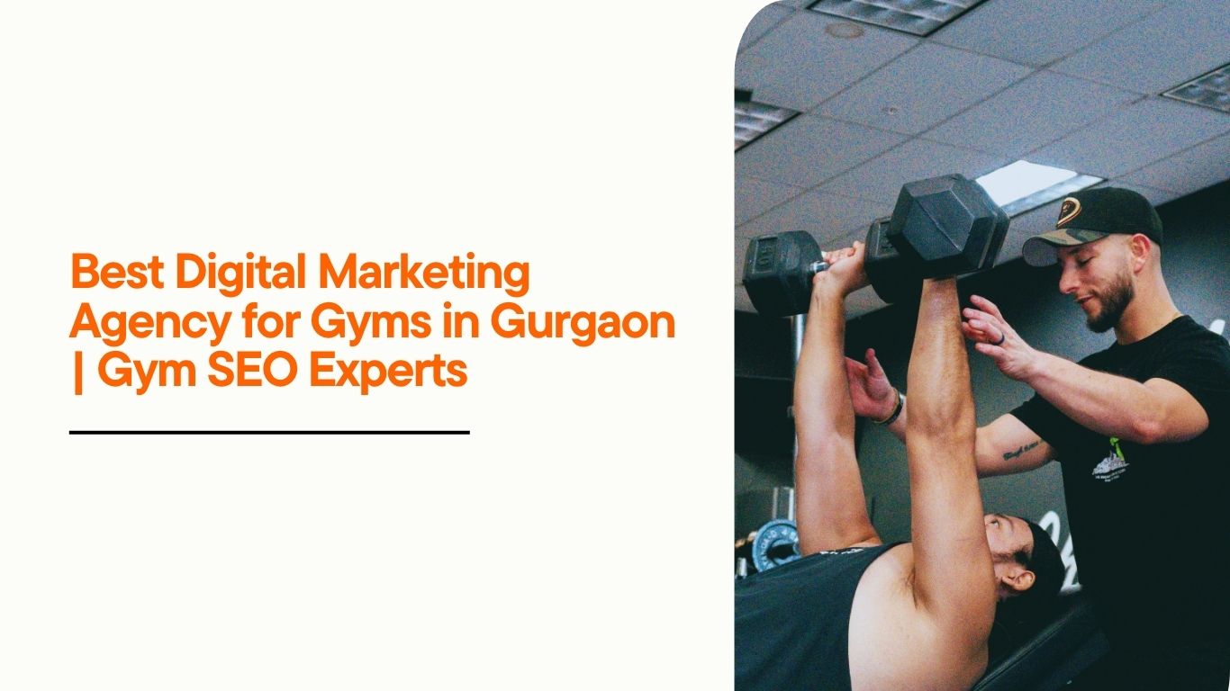 Gym trainer helping a client with strength training at a fitness center in Gurgaon, showcasing gym SEO and digital marketing services.